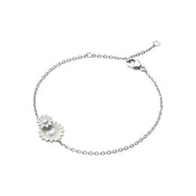 Georg Jensen Stine Goya Daisy Sterling Silver White Enamel Chain Bracelet, 20001118
