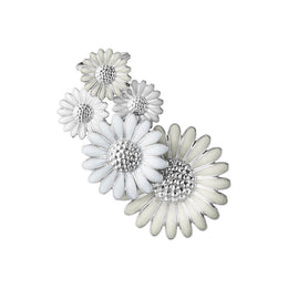 Georg Jensen Stine Goya Daisy Sterling White Enamel Large Single Ear Cuff, 20001120