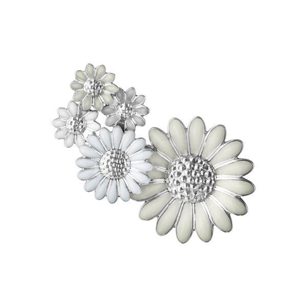 Georg Jensen Stine Goya Daisy Sterling White Enamel Medium Single Ear Cuff, 20001152