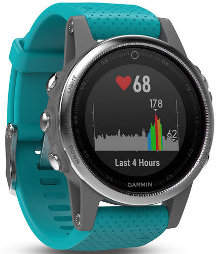 Garmin Watch Fenix 5S Silver Turquoise Band