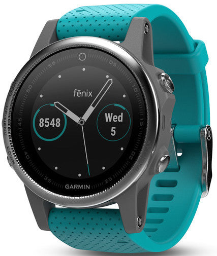 Garmin Watch Fenix 5S Silver Turquoise Band