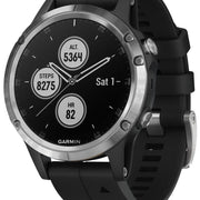 Garmin Watch Fenix 5 Plus Silver Black Band 010-01988-11