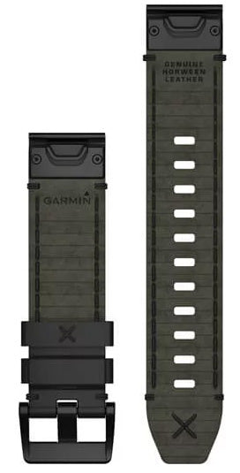 Garmin Strap QuickFit 22 Genuine Horween Black Leather