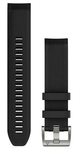 Garmin Watch Bands QuickFit 22 Black Silicone Silver 010-12738-05