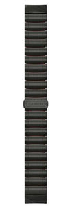 Garmin Watch Bands QuickFit 22 Hybrid Titanium Silicone Bracelet Carbon Gray DLC 010-12738-00