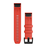 Garmin Strap QuickFit 22 Laser Red With Black Stainless Steel Hardware