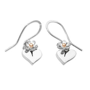 Linda Macdonald Hearts And Flowers Sterling Silver 9ct Yellow Gold Drop Earrings, DHF.