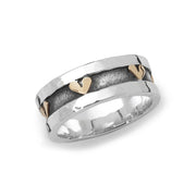 Linda Macdonald Spots And Stripes Sterling Silver 9ct Gold Ring, RH.