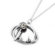 Linda Macdonald Into the Woods Sterling Silver 9ct Gold Necklace EIN2.