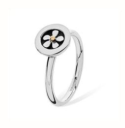 Linda Macdonald Meadow Sterling Silver 9ct Gold Ring RMEDL.