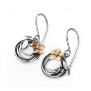 Linda Macdonald Entwined Sterling Silver 9ct Gold Drop Earrings DFORG.