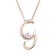 Love Letters 18ct Rose Gold 0.10ct Diamond Initial G Necklace