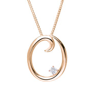 Love Letters 18ct Rose Gold 0.10ct Diamond Initial O Necklace