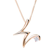 Love Letters 18ct Rose Gold 0.10ct Diamond Initial W Necklace
