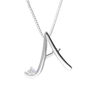 Love Letters 18ct White Gold 0.10ct Diamond Initial A Necklace