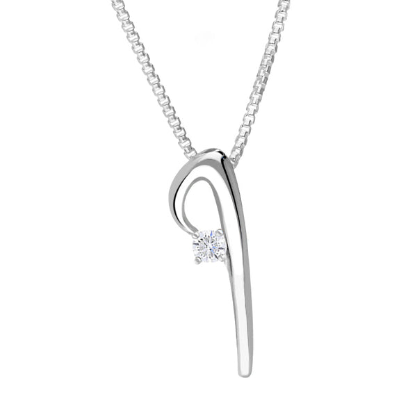 Love Letters 18ct White Gold 0.10ct Diamond Initial I Necklace