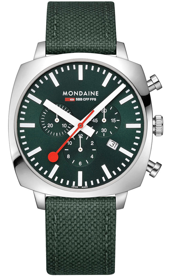 Mondaine Official Swiss Railways Cushion Set Watch
