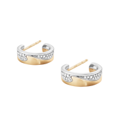 Georg Jensen Fusion 18ct Rose Gold Diamond Small Open Hoop Earrings
