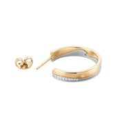 Georg Jensen Fusion 18ct Rose Gold Diamond Large Open Hoop Earrings D