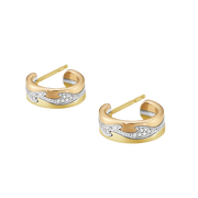 Georg Jensen Fusion 18ct Gold Diamond Small Open Hoop Earrings