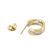 Georg Jensen Fusion 18ct Gold Diamond Small Open Hoop Earrings