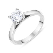 Platinum 1.00ct Diamond Round Brilliant Cut Solitaire Ring FEU-1560