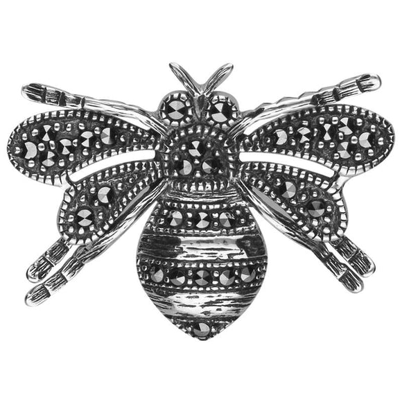 Sterling Silver Marcasite House Style Bee Brooch M338