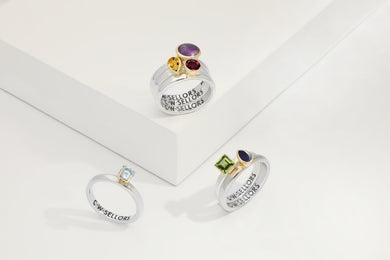 18ct Yellow Gold Stepping Stones Twisted Rope Stacking Ring