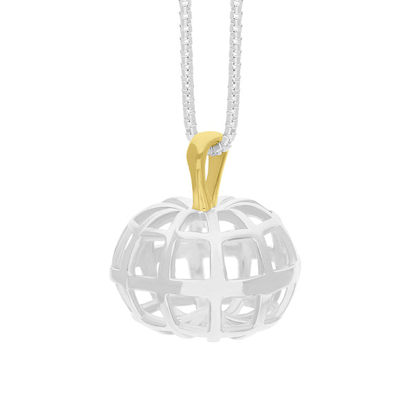 Sterling Silver 18ct Yellow Gold Plated House & Garden Pumpkin Small Pendant