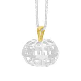 Sterling Silver 18ct Yellow Gold Plated House & Garden Pumpkin Small Pendant