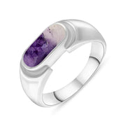 Sterling Silver Blue John Oval Dodgem Ring, R075