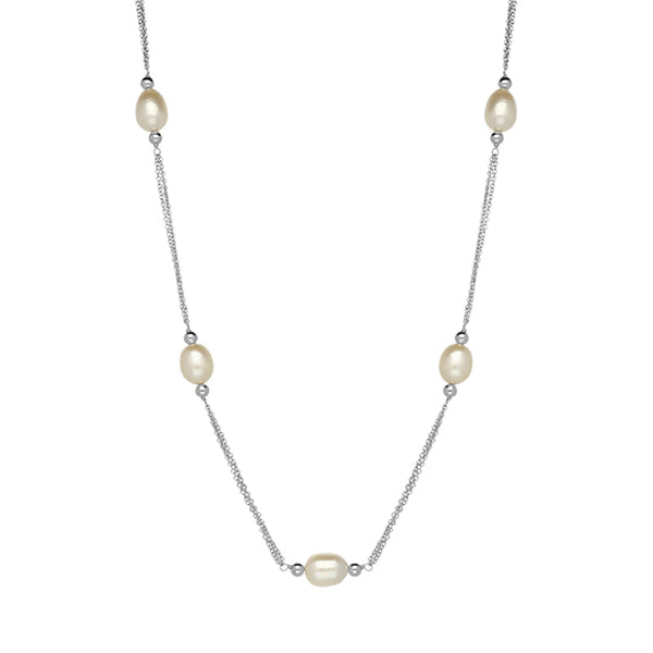 Sterling Silver Freshwater Pearl Necklet, N1063.