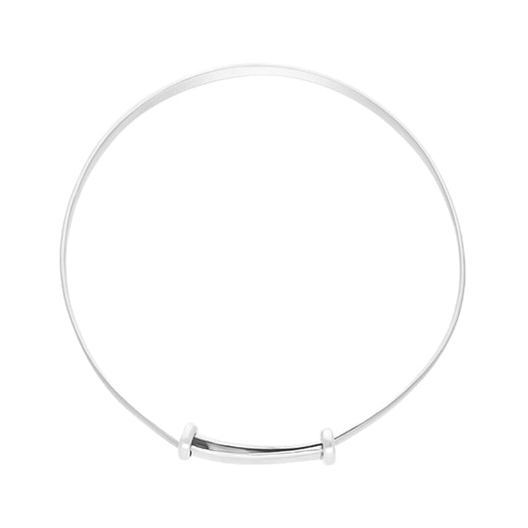 Sterling Silver Medium Feature Hallmark Baby Bangle D