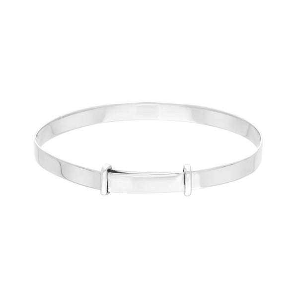 Sterling Silver Medium Feature Hallmark Baby Bangle D, B028