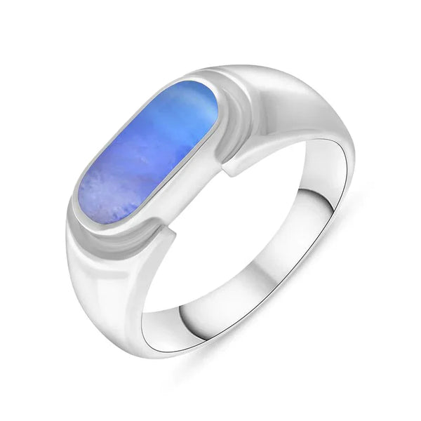 Sterling Silver Moonstone Oval Dodgem Ring, R075