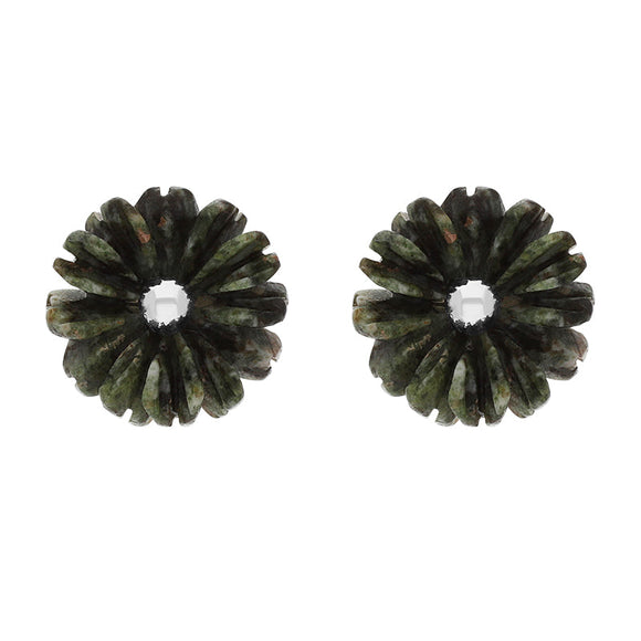 Sterling Silver Preseli Blue Stone Tuberose 10mm Stud Earrings, E671.