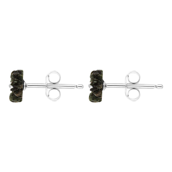 Sterling Silver Preseli Blue Stone Tuberose 10mm Stud Earrings