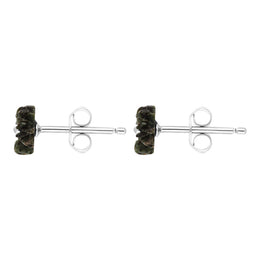 Sterling Silver Preseli Blue Stone Tuberose 10mm Stud Earrings