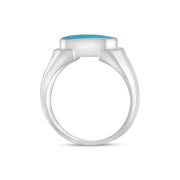 Sterling Silver Turquoise Oval Dodgem Ring