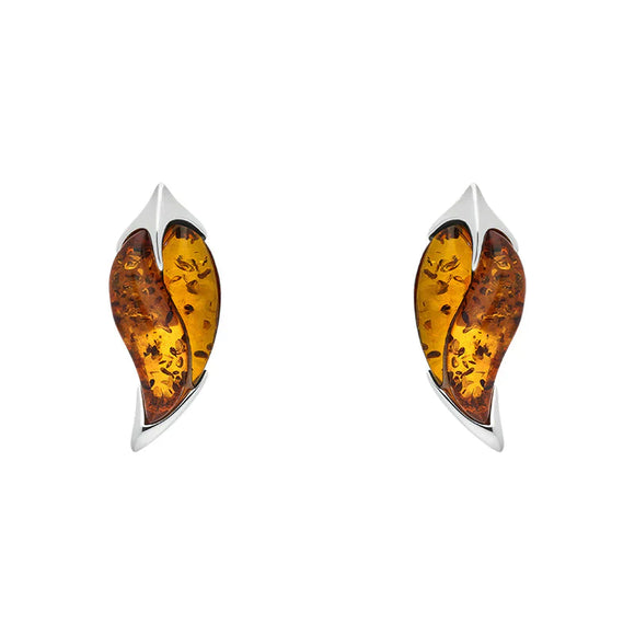 sterling-silver-amber-leaf-stud-Earrings-E1574