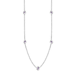 Sterling Silver Blue John Cross Link Disc Chain Necklace, N748.