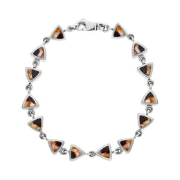 Sterling Silver Blue John Curved Triangle Bracelet B647