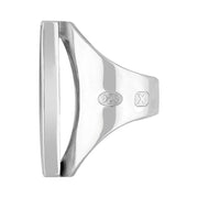 Sterling Silver Blue John Hallmark Large Oblong Ring