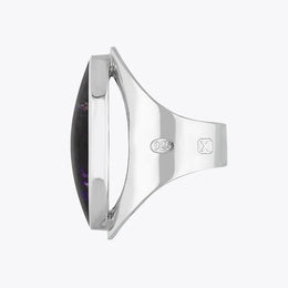 Sterling Silver Blue John Hallmark Large Oval Ring