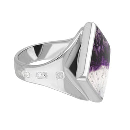 Sterling Silver Blue John Hallmark Small Rhombus Ring