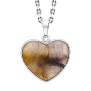 Sterling Silver Blue John Heart Pendant Necklace, PUNQ0008940