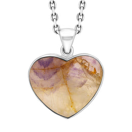 Sterling Silver Blue John Heart Pendant Necklace, PUNQ0008967