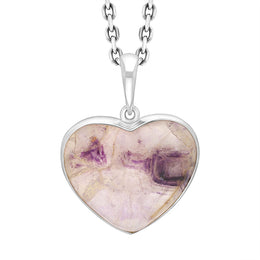 Sterling Silver Blue John Heart Pendant Necklace, PUNQ0008972