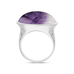 Sterling Silver Blue John Wide Oval Chunky Ring, R840_3.