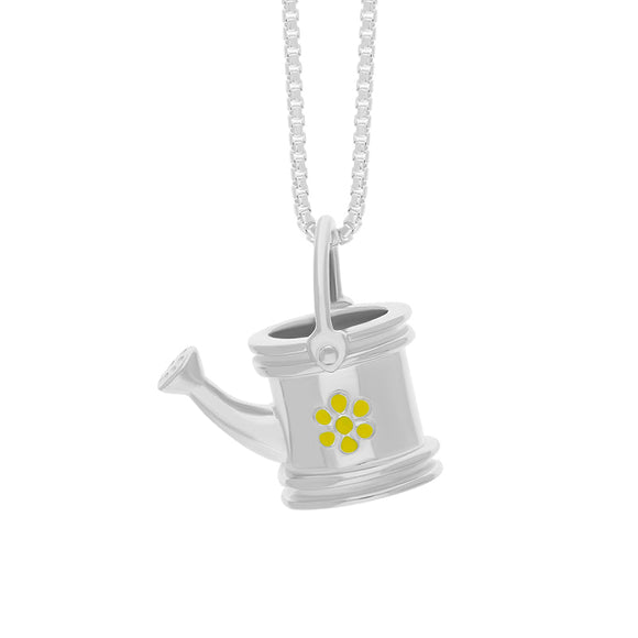 Sterling Silver House & Garden Watering Can Pendant